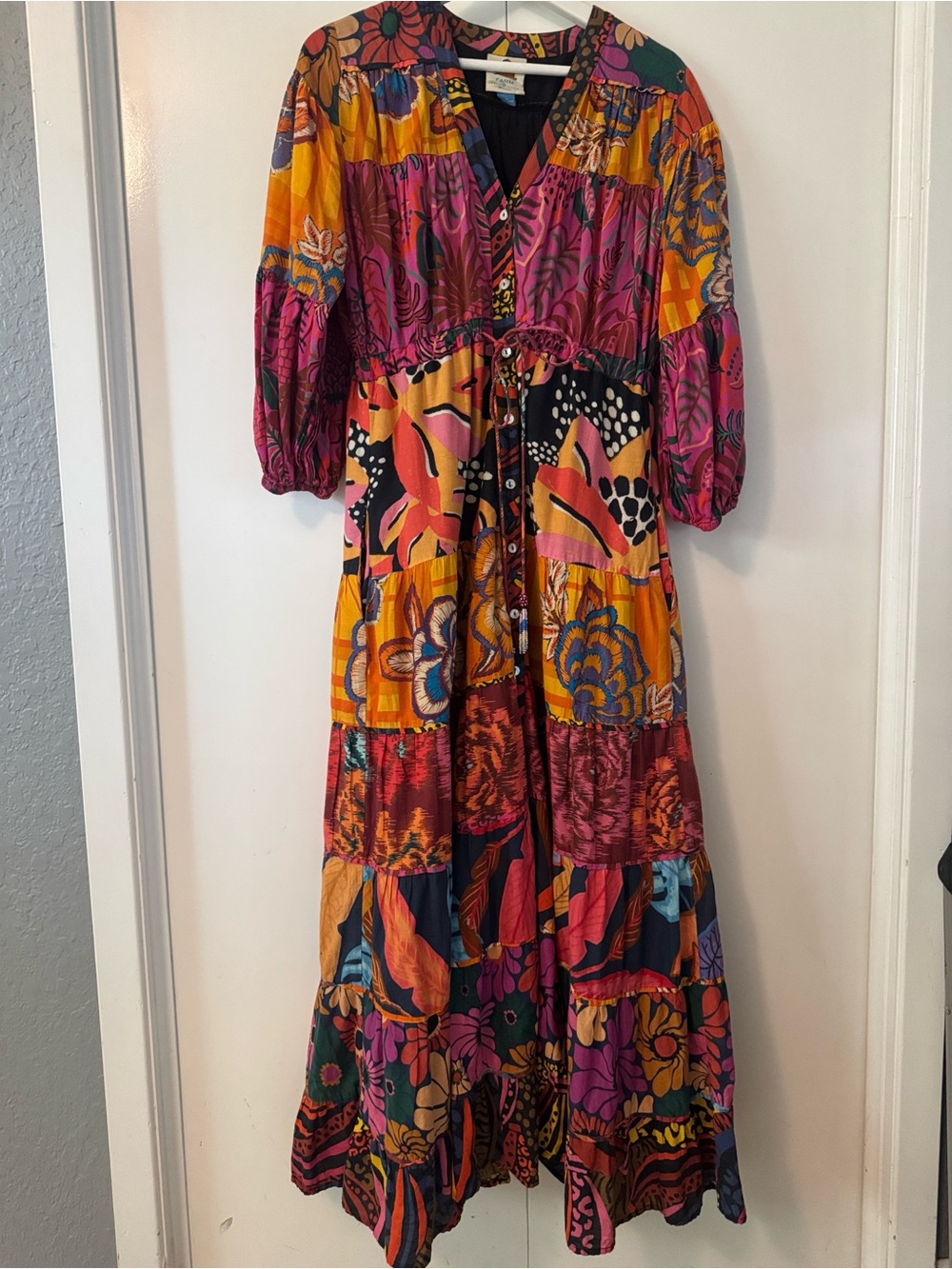 FARM RIO Button Front Maxi Dress